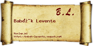 Babák Levente névjegykártya