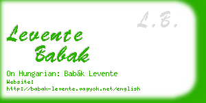 levente babak business card