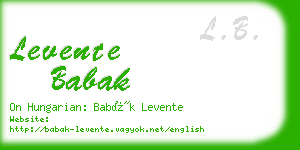 levente babak business card